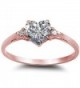 Sterling Silver Promise Colors Available - Rose Gold Plated Cubic Zirconia - CR187UX823L
