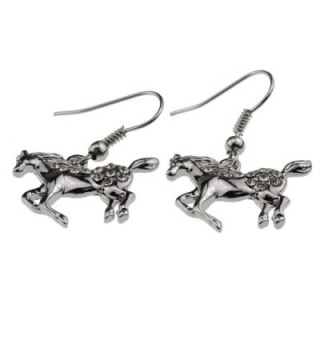 Galloping Prancing Crystal Earrings Jewelry