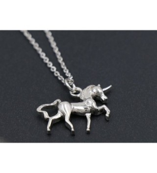 Womens Sterling Unicorn Pendant Necklace