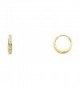 14k Yellow Gold 2mm Thickness CZ Channel Set Hoop Huggie Earrings (11 x 11 mm) - 3 Different Color Available - CJ180YTK4WN