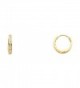 14k Yellow Gold 2mm Thickness CZ Channel Set Hoop Huggie Earrings (11 x 11 mm) - 3 Different Color Available - CJ180YTK4WN