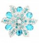 KristLand - Elegant Multilayer Crystal Rhinestone 3D Flower Women Corsage Pin Brooch Pin - deep blue - CV185MQHYU5