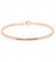HAKUNA MATATA Engraved Thin Brass Bangle Hook Bracelet for Best Friends- BFF Besties - Rose Gold - C712O6DAWHY