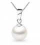 SWEETIE 8 Women's Girl's 18K White Gold Plated Silver Pendant Necklace "Pearl" - CO127CRH2DX