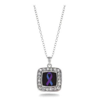 Rheumatoid Arthritis Charm Classic Silver Plated Square Crystal Necklace - C511MCHWU09