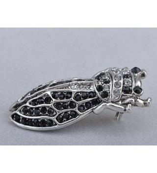 Alilang Silvery Rhinestones Cicada Insect