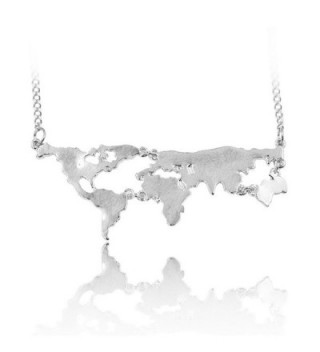 World Continents Pendant World Map Necklace - silver - C212MDJD2M5