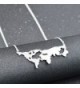 World Continents Pendant Map Necklace