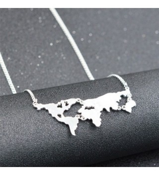 World Continents Pendant Map Necklace