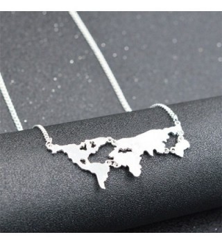 World Continents Pendant Map Necklace