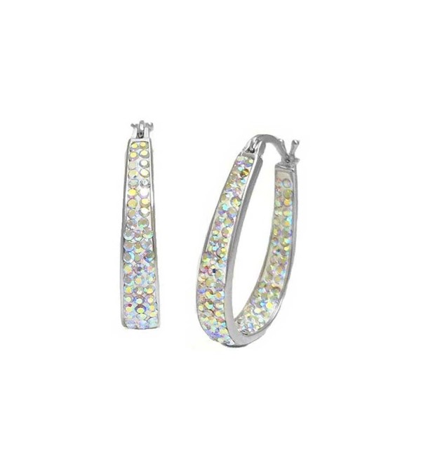 Womens Crystal Inside Out Hoop Earrings - CF120RY2LU7