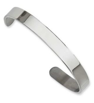 Chisel Polished Stainless Steel Cuff Bangle Bracelet - CE1127Q8XTH