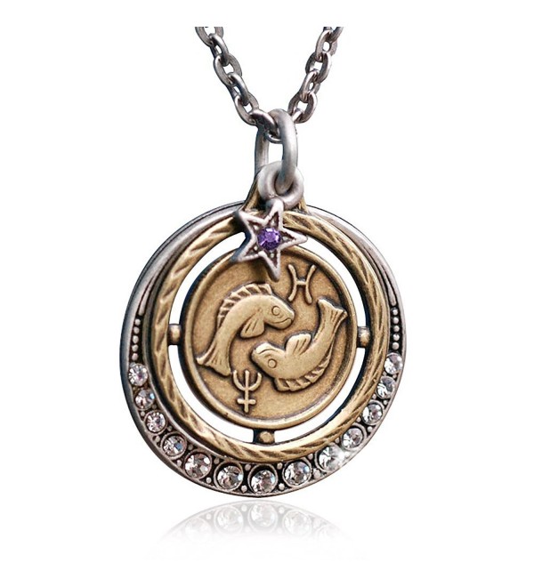 Zodiac Sign Astrology Horoscope Pendant Necklace Birthday Gift - All 12 Sun Signs Available - CU124DB1WFF