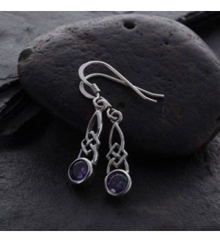 Sterling Silver Celtic Amethyst Earrings