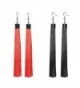 SUNGULF Women's Bohemian Earrings Long Tassel Fringe Dangle Earrings 2 Pairs/ 2 Colors- - Black+Red - C4184QT599A
