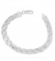 Sterling Silver High Polished Braided 7.5mm Herringbone Bracelet (7.5 inch) - CI11VJ217MF