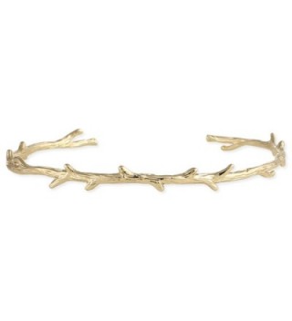 Gold Plate Metal Minimalist Branch Cuff Bracelet - Nature Inspired- Delicate - C417Y7KL4R0