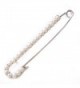 Love Sweety Candy Cane Safety Pearl Pin Scarf Lapel Brooch XZ02 - Silver with Pearl - CN12GIPHHK3