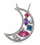 KATE LYNN "Crescent" Gifts for Women and Girls Women Jewelry Pendant Necklace Made with Swarovski Crystals - CY186RDNMM8