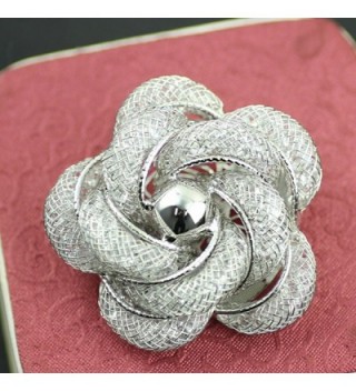 Women's Flower Scarf Clip Brooch Beautiful Scarf Buckle Ring with Created  Crystal - CX182KM0LD7