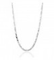 925 Sterling Silver 3.80 mm Beveled Diamond-Cut Figaro Chain Necklace with Lobster Clasp-RHODIUM FINISH - C612ODNAP37