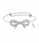 MANZHEN New Fashion 3 Colors Expandable Bowknot Cuff Bangle Bracelets Bridesmaid Gift - Silver - C812MXXV6K8