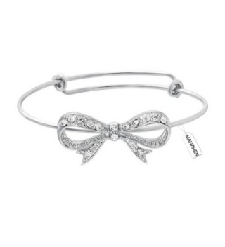 MANZHEN New Fashion 3 Colors Expandable Bowknot Cuff Bangle Bracelets Bridesmaid Gift - Silver - C812MXXV6K8