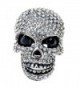 Szxc Jewelry Women's Crystal Skull Pin Brooch Biker Jewelry - silver - CO17YKMT73Z
