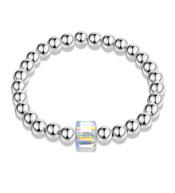 Angelady Stretch Bracelet Swarovski Crystal - white gold plated - C2183XNNRGU