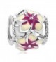 LovelyCharms Flower Charm Beads For European Bracelets - Purple - C0188DAMYOS