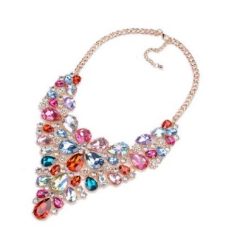 Statement Necklaces Crystal Multicolor Waterdrop in Women's Choker Necklaces