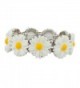 Lux Accessories Sunflower Floral Flower Statement Stretch Bracelet - CM123FIOGYV