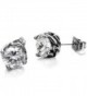 Elove Jewelry Vintage Bud Stainless Steel Cubic Zirconia Earrings - CB11LG8LE2F