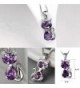 DreamsEden Amethyst Pendant Necklace Greeting in Women's Jewelry Sets