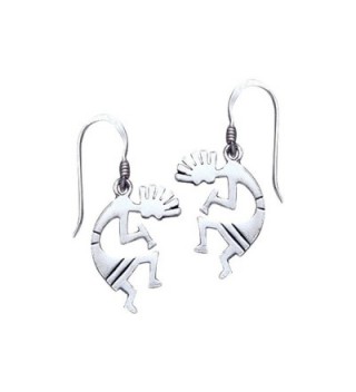 Jewelry Trends Sterling Silver Dancing Kokopelli Dangle Earrings South Western Design - CI11VKVLBVR