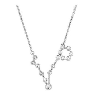 Sterling Forever Women's Zodiac Necklace - &lsquoWhen Stars Align' Constellation Necklace- Silver Plated - CG182S8C0UO