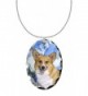 Canine Designs Pembroke Welsh Corgi Scalloped Edge Oval Pendant - C51180OHXCD