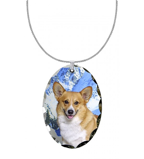 Canine Designs Pembroke Welsh Corgi Scalloped Edge Oval Pendant - C51180OHXCD