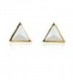 White Pastel Triangle Stud Earrings Gold Finishing - CA12F6FPE8X