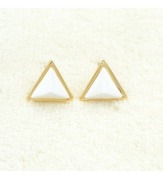 White Pastel Triangle Earrings Finishing