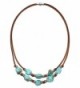 Yunhan 2 Strands Turquoise Choker Necklace with Genuine Brown Suede Cord Jewelry for Women - C217YIY6ILA