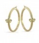Bling Jewelry Fleur de lis Gold Plated Brass Hoop Earrings - CD1158RHOXN