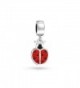 Bling Jewelry 925 Silver Red Ladybug Dangle Charm Bead - CV11K4WEJ5X