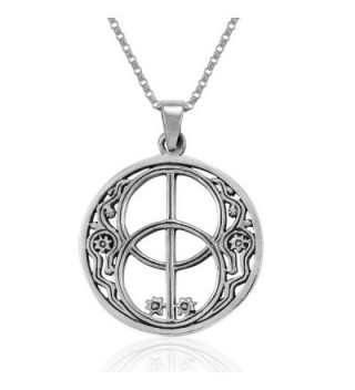 MIMI Sterling Silver Sacred Chalice Well Symbol of Avalon in Glastonbury Pendant Necklace- 18 inches - CV1275VCO1L