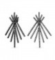 Bling Jewelry Pave CZ Double Linear Fan Black Rhodium Plated Ear Jacket Earrings - CE128A832TZ