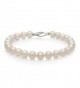 Sterling Silver AA Quality White Cultured Freshwater Pearl Strand Bracelet - Pearl-size:6.0-7.0mm - CD11CR47D8V