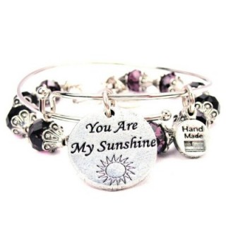 You Are My Sunshine Collection Crystal Bangle Set in Plum Purple - CF11VX5EP0T