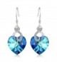 YFN Ocean Blue Heart Dangle Drop 925 Sterling Silver Women Earrings Jewelry - C41824ZL05E