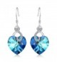 YFN Ocean Blue Heart Dangle Drop 925 Sterling Silver Women Earrings Jewelry - C41824ZL05E