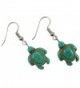 Turquoise Turtle Earrings - Turtle Shape Earrings - Hawaiian Sea Turtle Earrings - Drop Dangle Earrings - CF1297GQ693